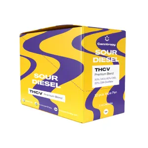 Canntropy THCV Vape Pen Sour Diesel 1ml, 20% THCV, 60% CBG, 20% CBN - Display Box 10 ks