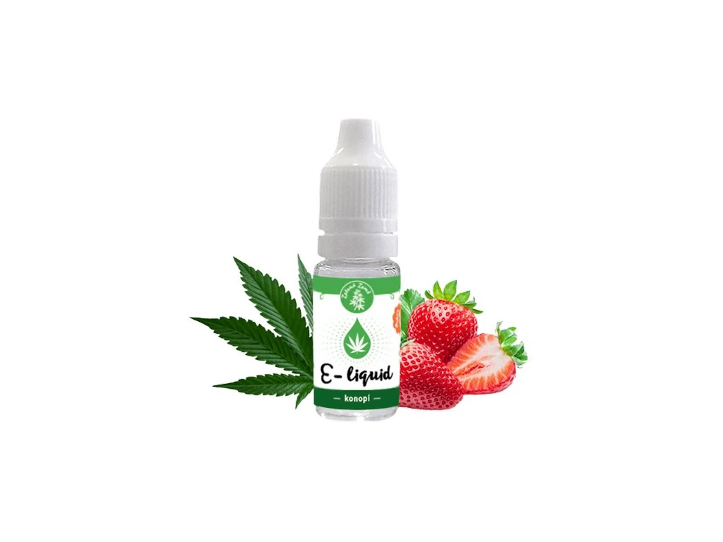 E-liquid s CBD, příchuť Konopí - JAHODA 10ml 50mg