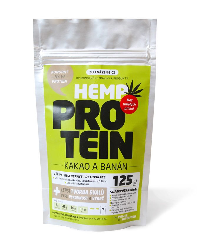 Konopný protein 125g - kakao s banánem