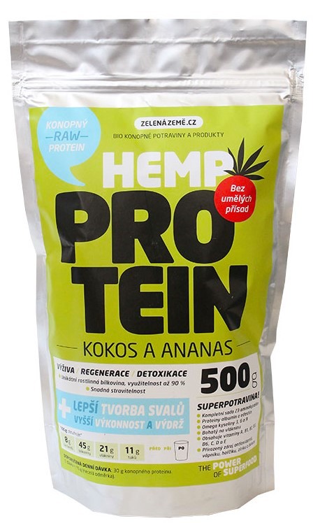 Konopný protein 500g - kokos s ananasem