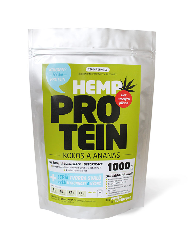 Konopný protein 1kg - kokos s ananasem