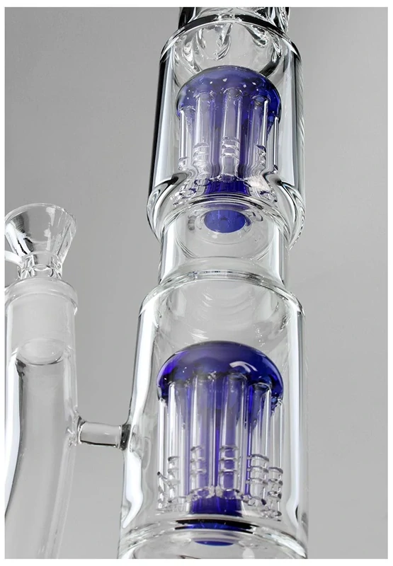 Black Leaf Bong 2x 10-Arm Tree Percolator blue