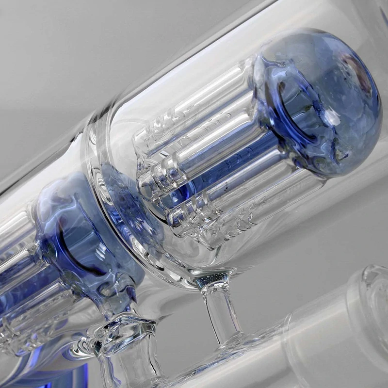 Black Leaf Ice Bong 2x 8-Arm Tree Percolator blue
