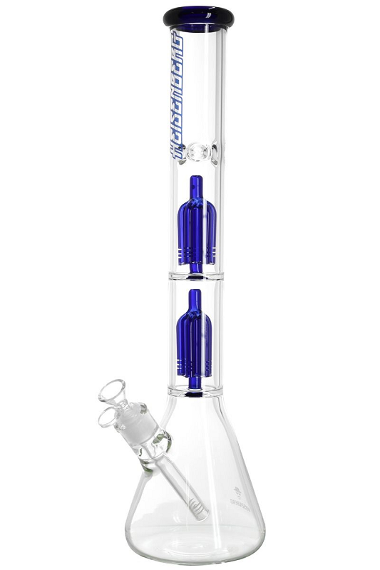 Beaker 6-Arm Double Perc Blue