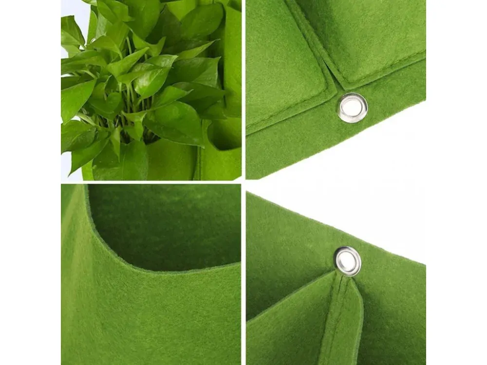 Závěsné textilní květináče - 6 kapes