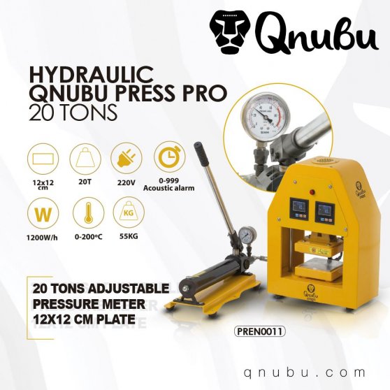 Qnubu Rosin Press PRO-ROT HYDRAULIC hydraulický lis 20 tun, lisovací plocha 12x12 cm