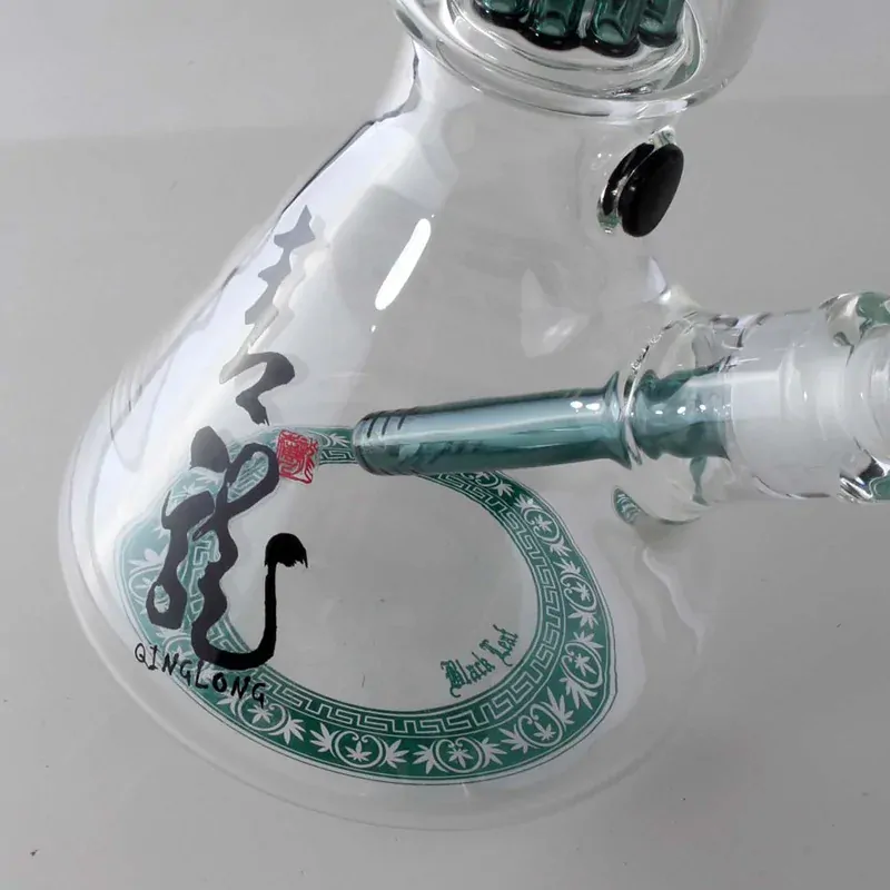 Black Leaf Beaker Bong QINGLONG