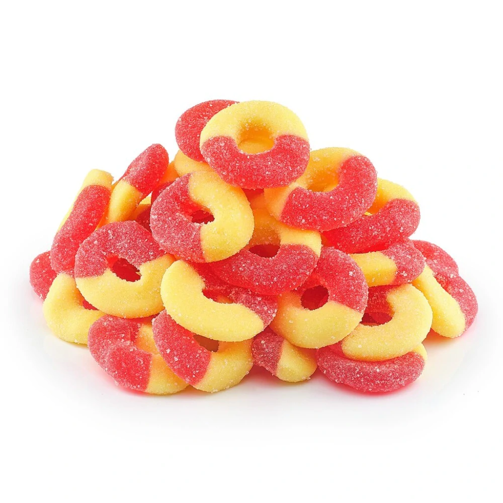 CBDWAY CBD Kyselé želé kroužky s příchutí broskve 1000 mg