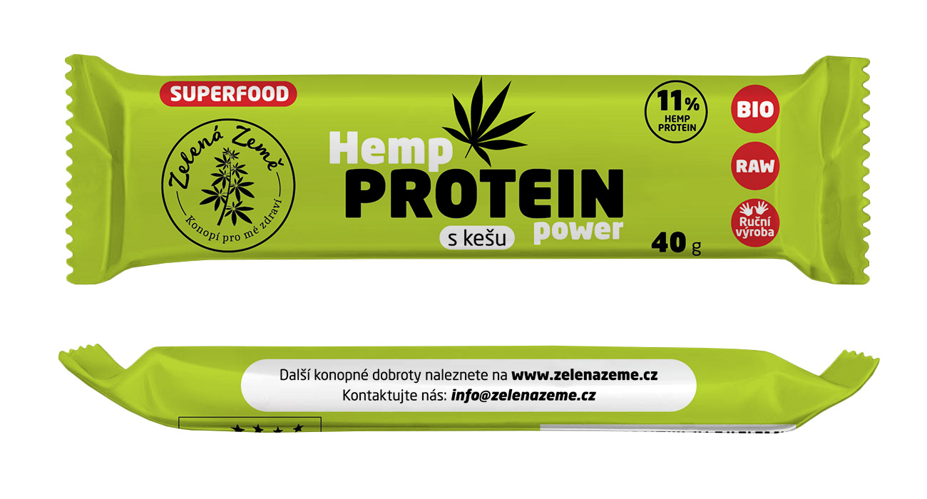 Proteinová tyčinka BIO - konopí a kešu 40 g