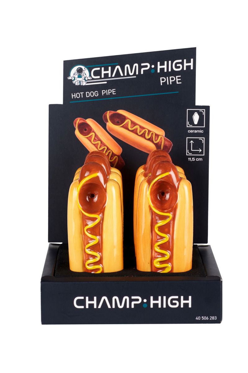 Champ High Hot dog Pipe - keramická dýmka, hotdog 11,5x4,4x3,2cm