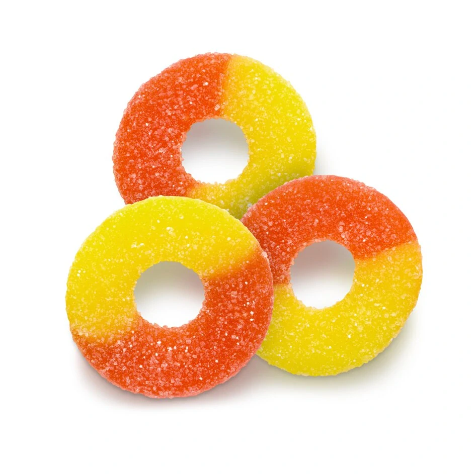 CBDWAY CBD Kyselé želé kroužky s příchutí broskve 500 mg