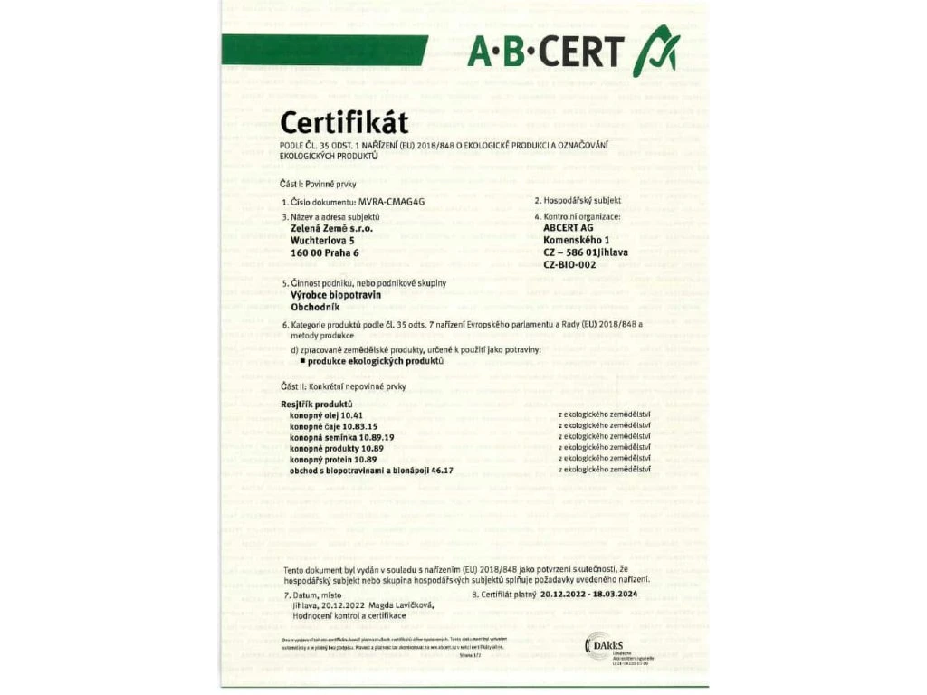 Konopný protein BIO 500g