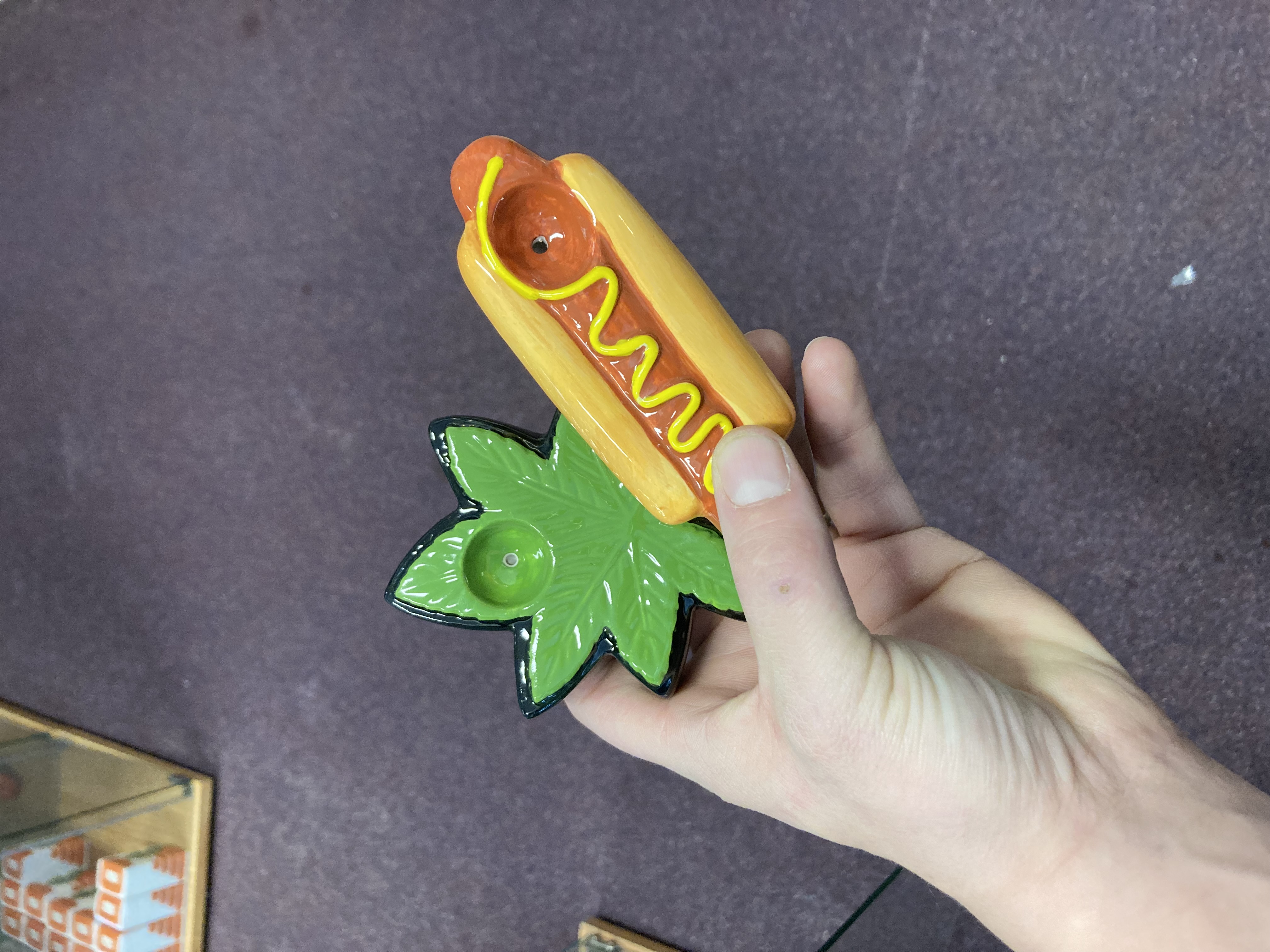 Champ High Leaf Pipe - keramická dýmka, list trávy 10,5 cm