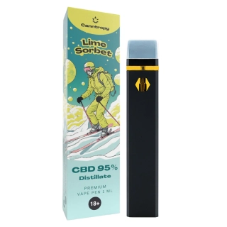Canntropy CBD Jednorázovka Lime Sorbet, CBD 95 %, 1 ml