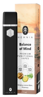 Hemnia vaporizační pero Balance of Mind – 40 % CBD, 40 % CBG, 20 % CBN, 1ml