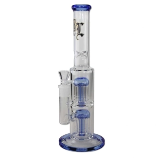 Black Leaf Ice Bong 2x 8-Arm Tree Percolator blue