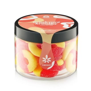 CBDWAY CBD Kyselé želé kroužky s příchutí broskve 1000 mg
