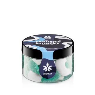 CBDWAY CBD Kyselé želé kroužky s příchutí modrá malina 250 mg