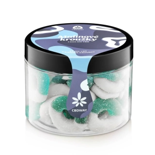 CBDWAY CBD Kyselé želé kroužky s příchutí modrá malina 1000 mg