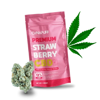 CBD Květy Strawberry – Canapuff 1g 