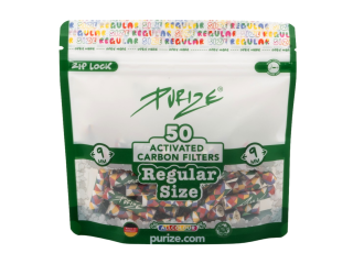 PURIZE® uhlíkové filtry – Regular Size, sáček 50 ks, duhové
