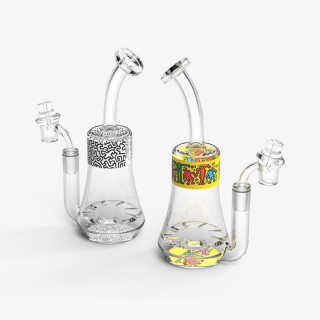 Skleněný bong Keith Haring Rig na koncentráty, s perkolátorem