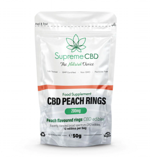 SupremeCBD bonbóny Broskvové kroužky 200 mg 