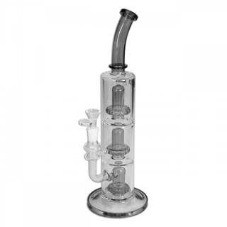 Black Leaf Triple Ufo Percolator Bong šedý